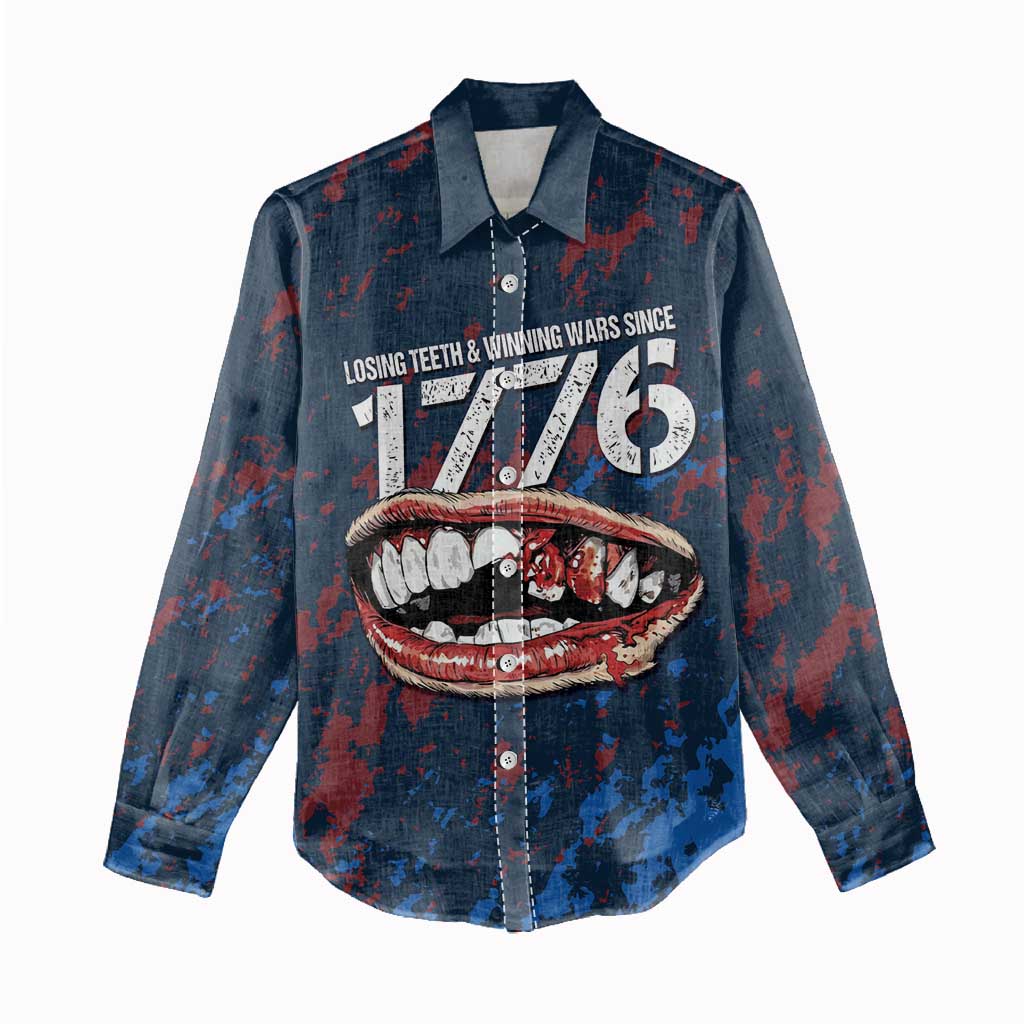 USA Ice Hockey Women Casual Shirt Losing Teeth and Winning Wars Since 1776