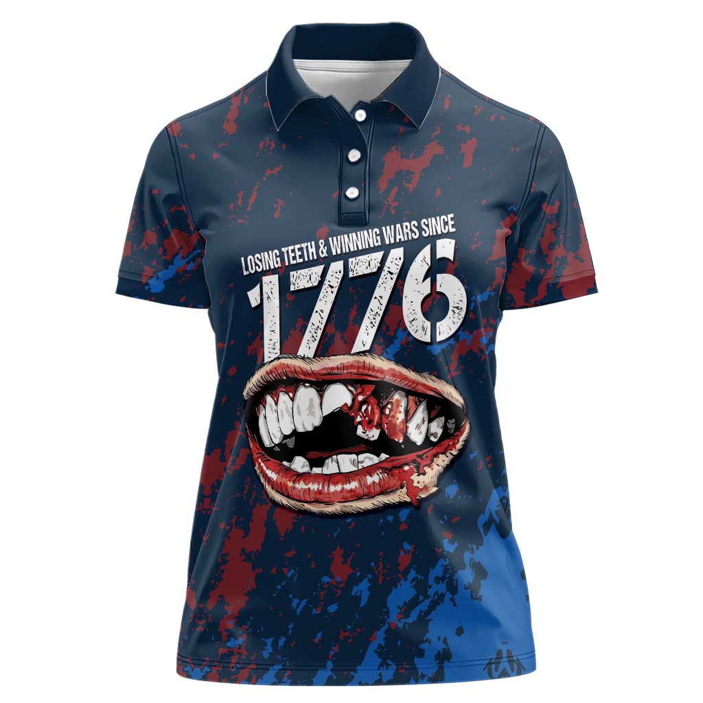 USA Ice Hockey Women Polo Shirt Losing Teeth and Winning Wars Since 1776
