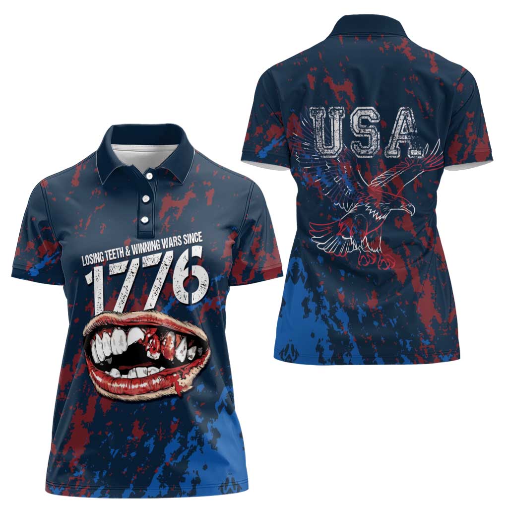 USA Ice Hockey Women Polo Shirt Losing Teeth and Winning Wars Since 1776