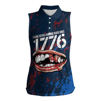 USA Ice Hockey Women Sleeveless Polo Shirt Losing Teeth and Winning Wars Since 1776