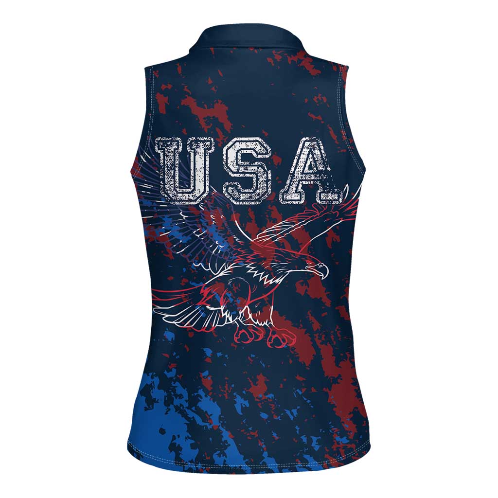 USA Ice Hockey Women Sleeveless Polo Shirt Losing Teeth and Winning Wars Since 1776