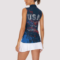 USA Ice Hockey Women Sleeveless Polo Shirt Losing Teeth and Winning Wars Since 1776