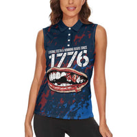 USA Ice Hockey Women Sleeveless Polo Shirt Losing Teeth and Winning Wars Since 1776