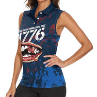 USA Ice Hockey Women Sleeveless Polo Shirt Losing Teeth and Winning Wars Since 1776