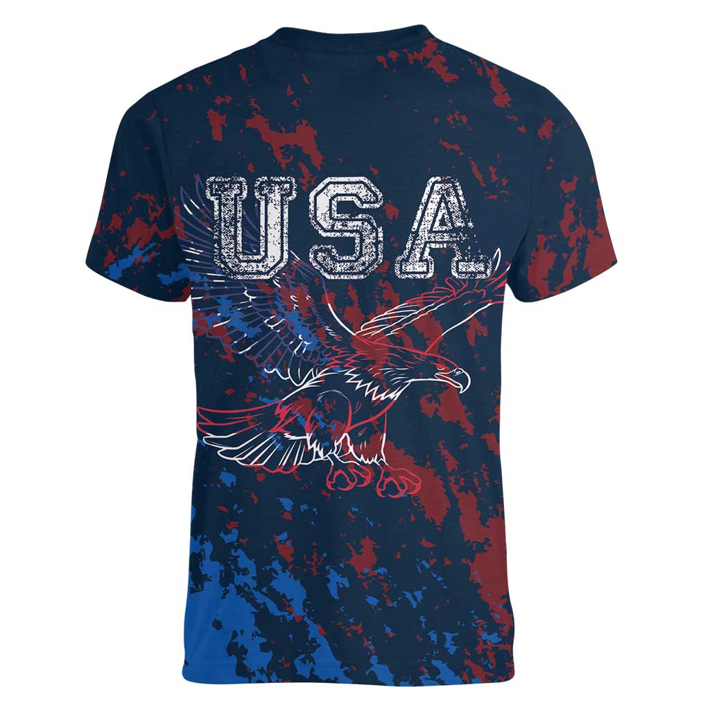 USA Ice Hockey Women V-Neck T-Shirt Losing Teeth and Winning Wars Since 1776