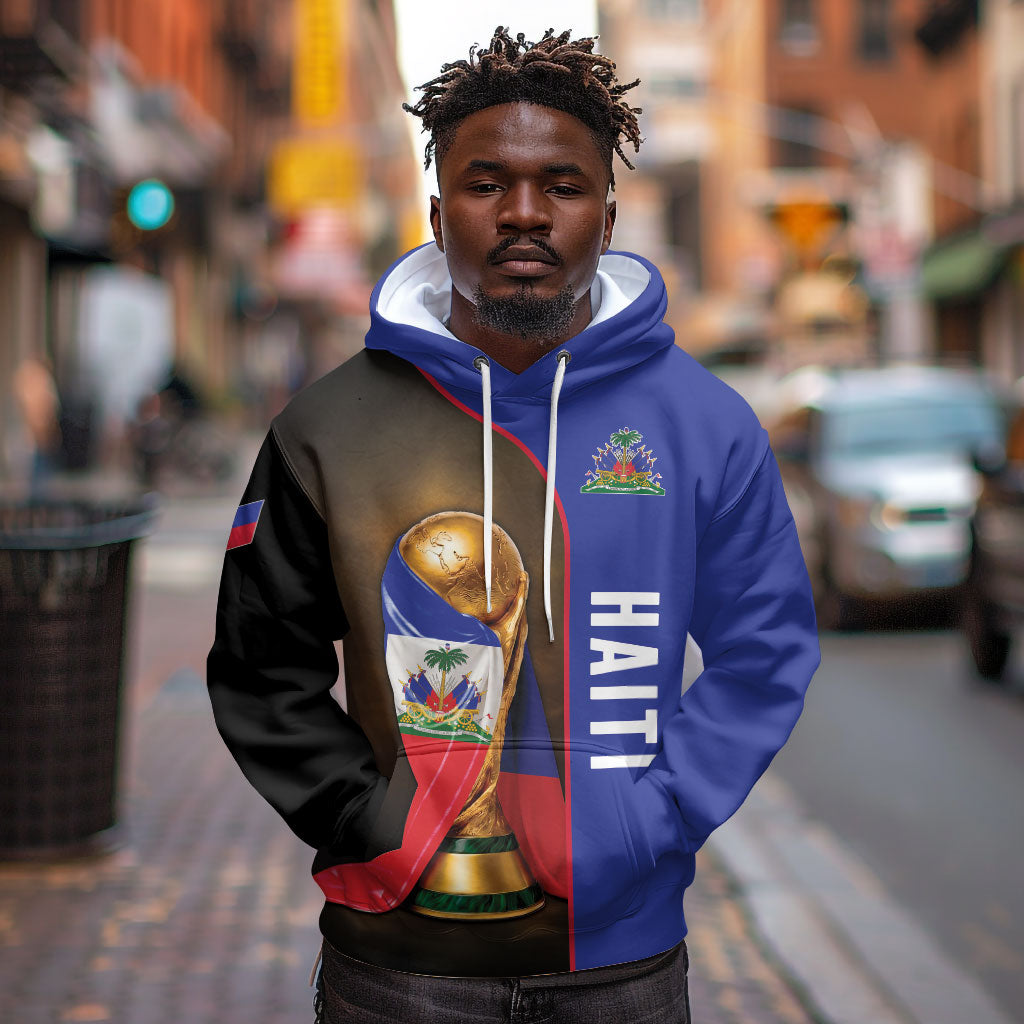Personalized Afro Haiti Football 2026 Hoodie Trophy Flag Pride Art