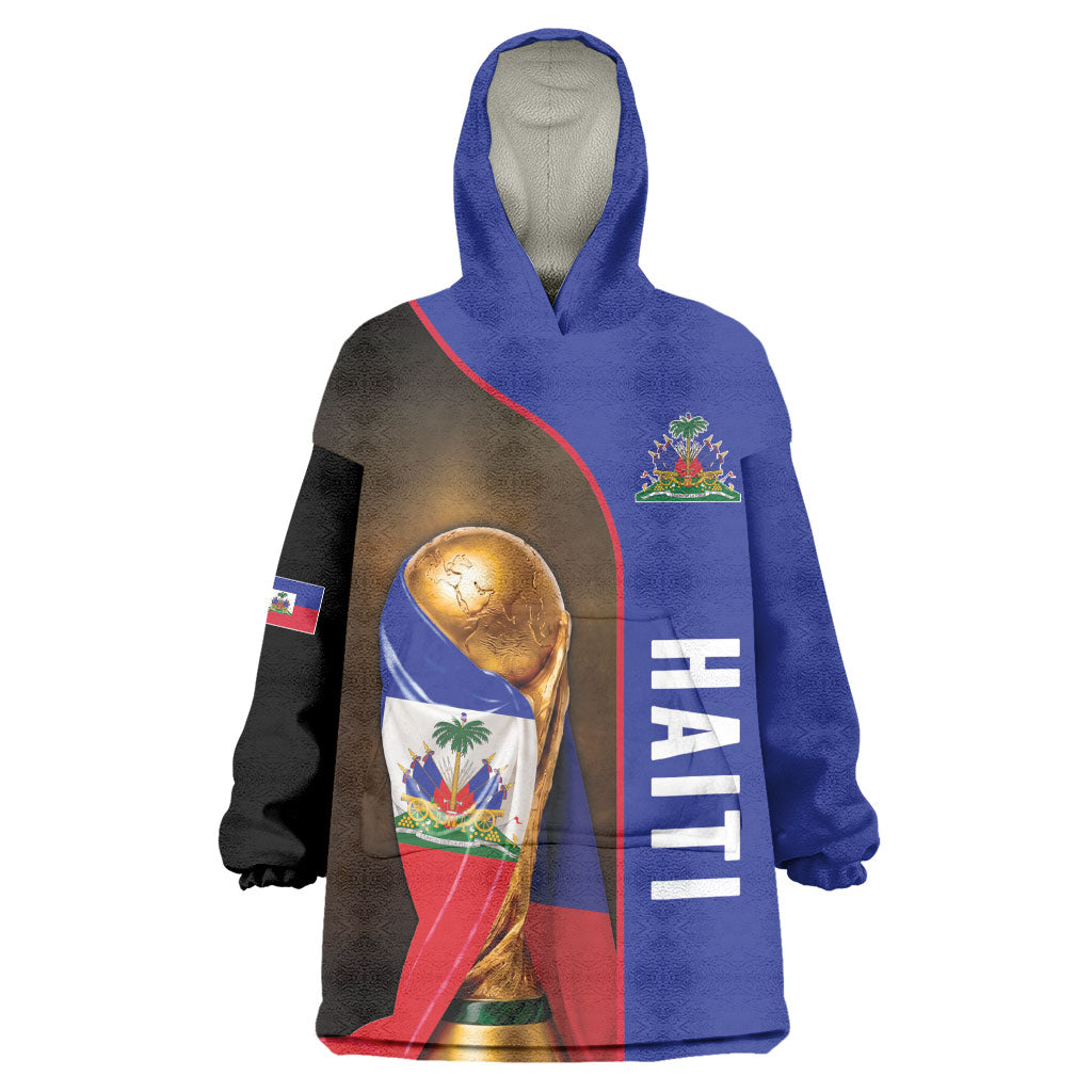 Personalized Afro Haiti Football 2026 Kid Wearable Blanket Hoodie Trophy Flag Pride Art