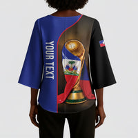Personalized Afro Haiti Football 2026 Kimono Sleeve Blouse Trophy Flag Pride Art