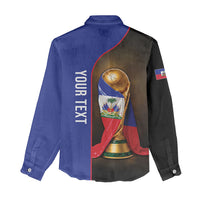 Personalized Afro Haiti Football 2026 Women Casual Shirt Trophy Flag Pride Art