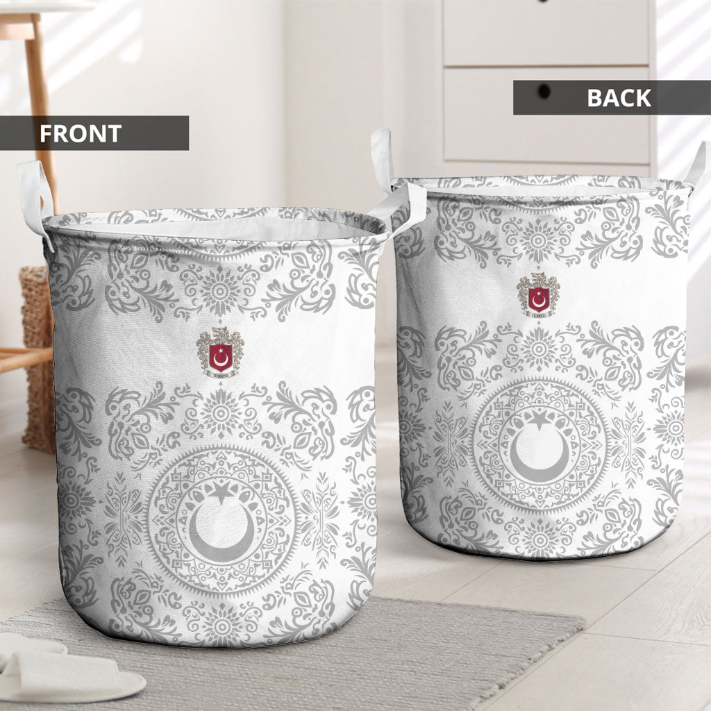 World Football 2026 Turkey Laundry Basket Crescent Stars Ottoman Baroque White Version