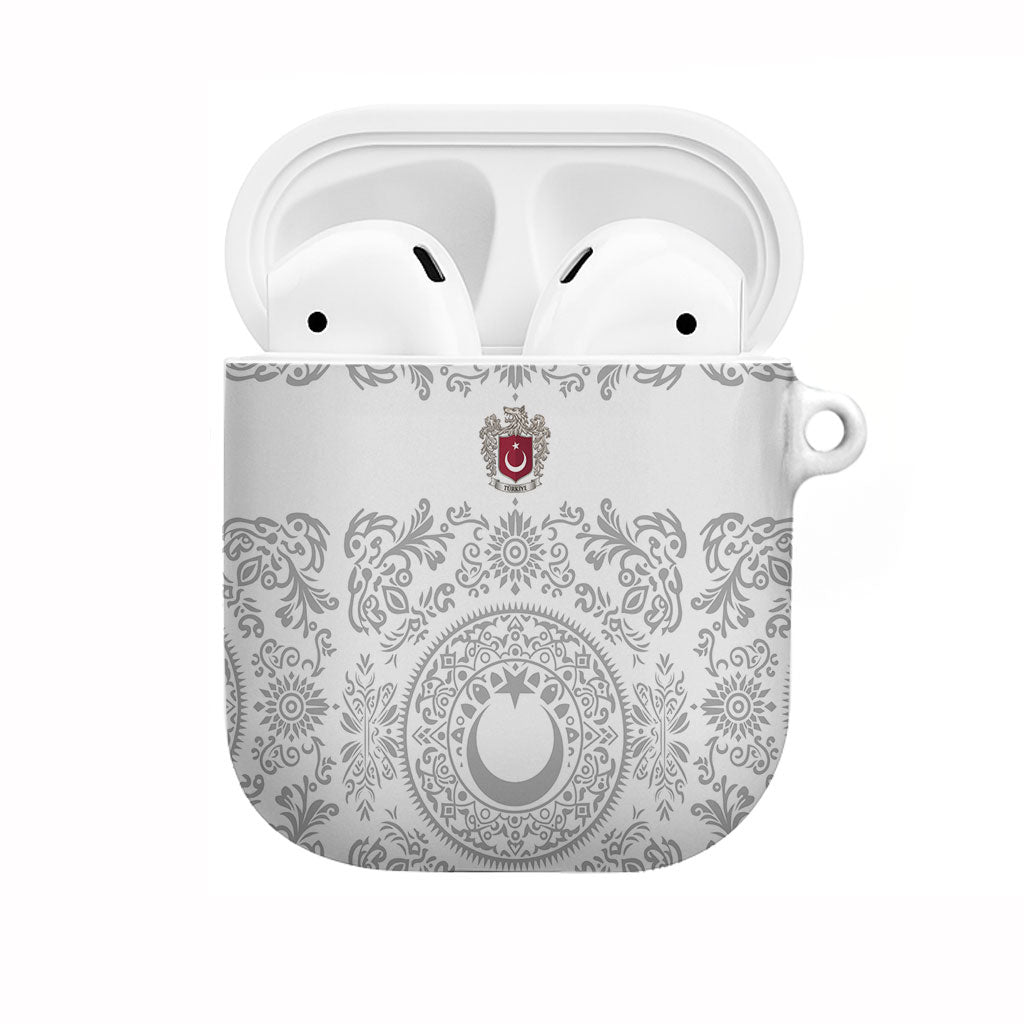 World Football 2026 Turkey AirPods Case Crescent Stars Ottoman Baroque White Version