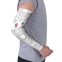 Custom World Football 2026 Turkey Arm Sleeves Crescent Stars Ottoman Baroque White Version