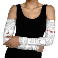 Custom World Football 2026 Turkey Arm Sleeves Crescent Stars Ottoman Baroque White Version