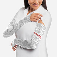 Custom World Football 2026 Turkey Arm Sleeves Crescent Stars Ottoman Baroque White Version