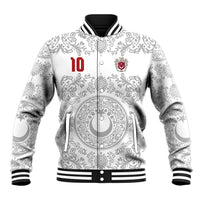 Custom World Football 2026 Turkey Baseball Jacket Crescent Stars Ottoman Baroque White Version