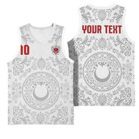 Custom World Football 2026 Turkey Basketball Jersey Crescent Stars Ottoman Baroque White Version