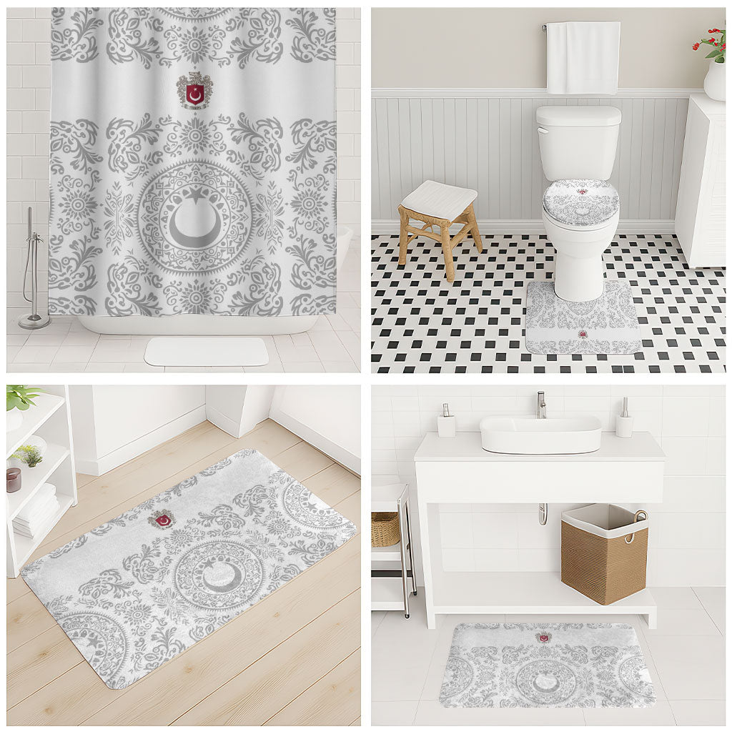 World Football 2026 Turkey Bathroom Set Crescent Stars Ottoman Baroque White Version