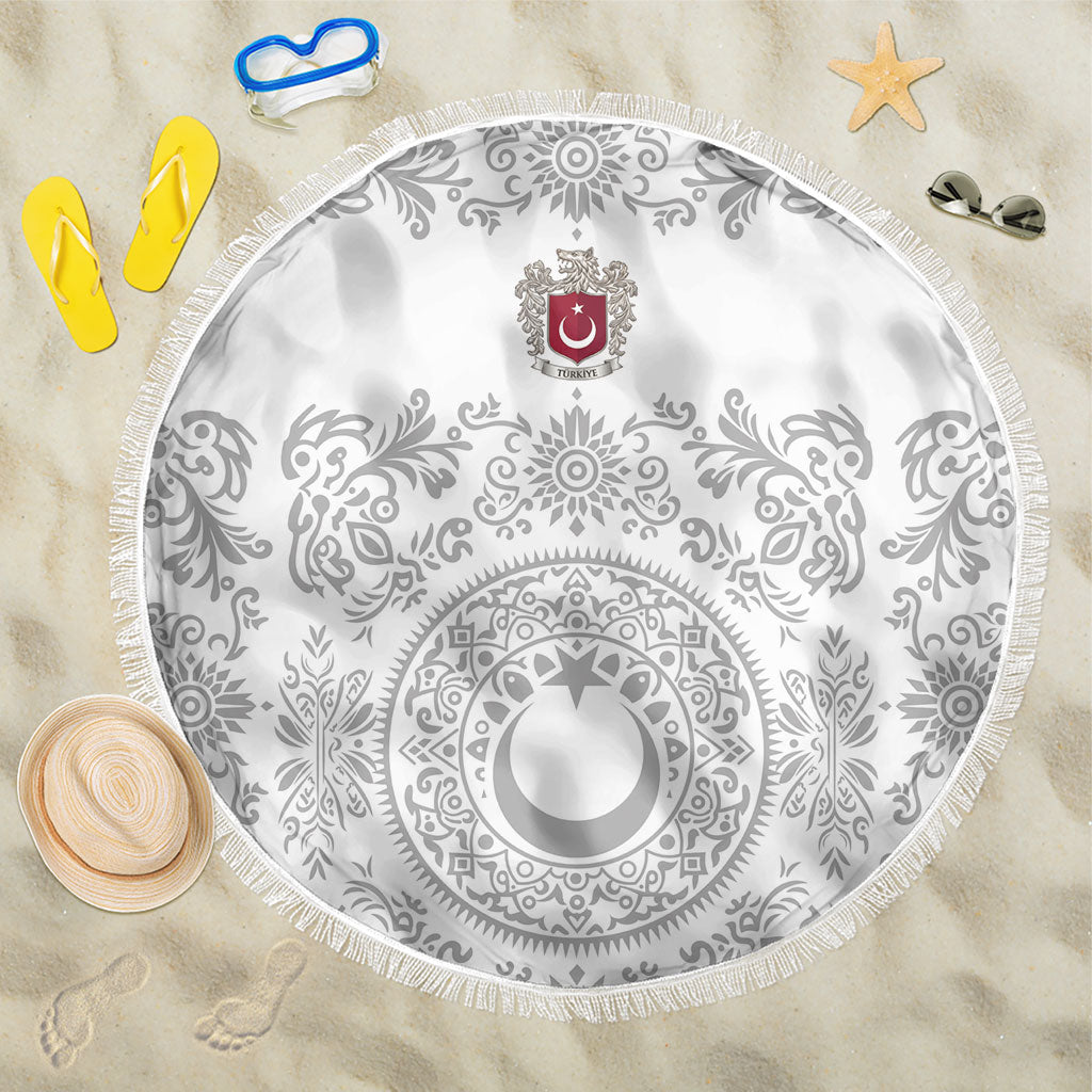 World Football 2026 Turkey Beach Blanket Crescent Stars Ottoman Baroque White Version