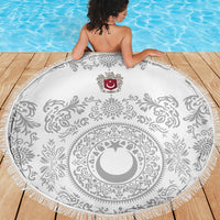 World Football 2026 Turkey Beach Blanket Crescent Stars Ottoman Baroque White Version