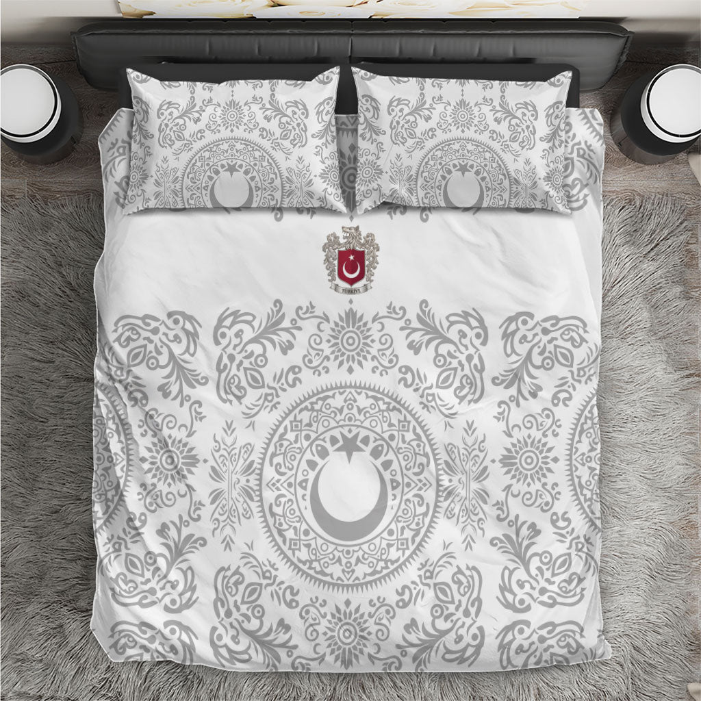 World Football 2026 Turkey Bedding Set Crescent Stars Ottoman Baroque White Version