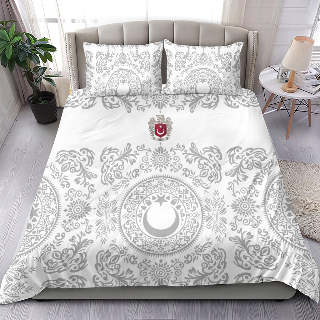 World Football 2026 Turkey Bedding Set Crescent Stars Ottoman Baroque White Version
