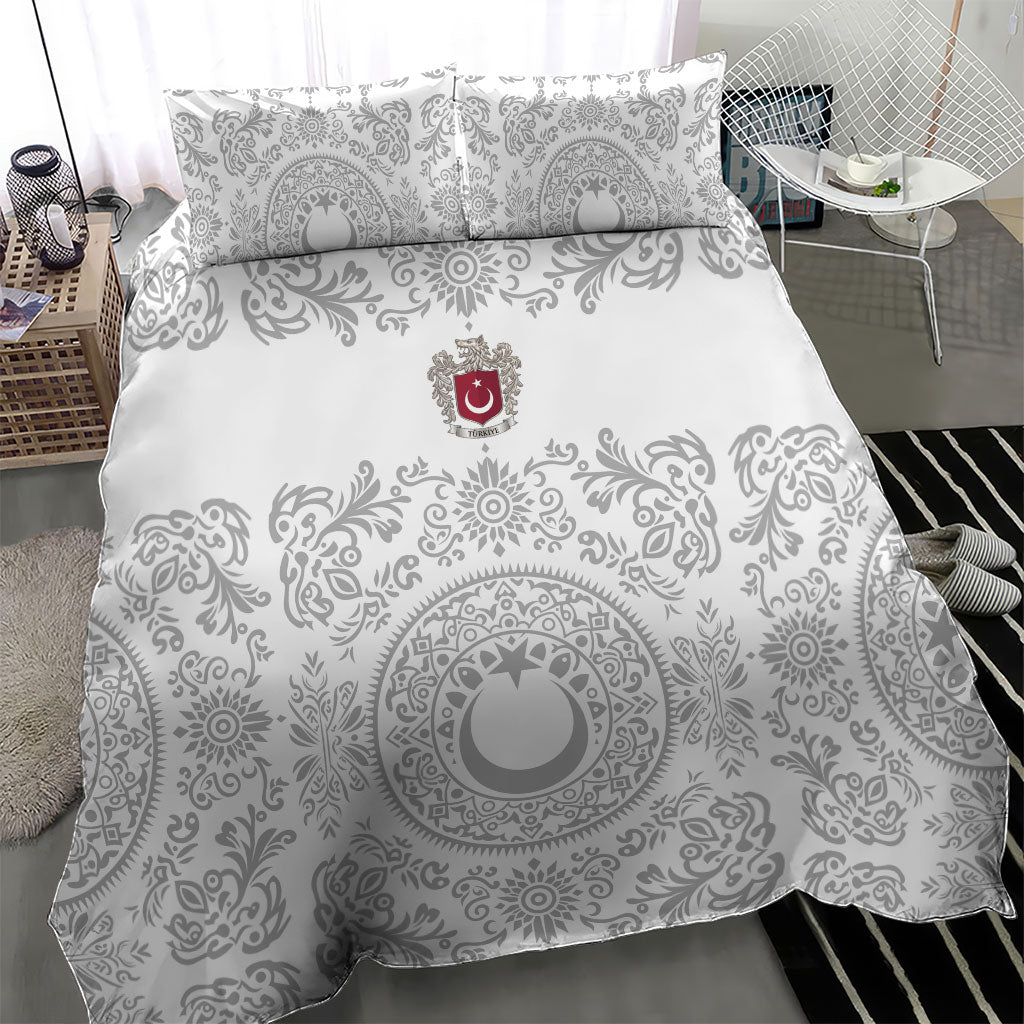 World Football 2026 Turkey Bedding Set Crescent Stars Ottoman Baroque White Version