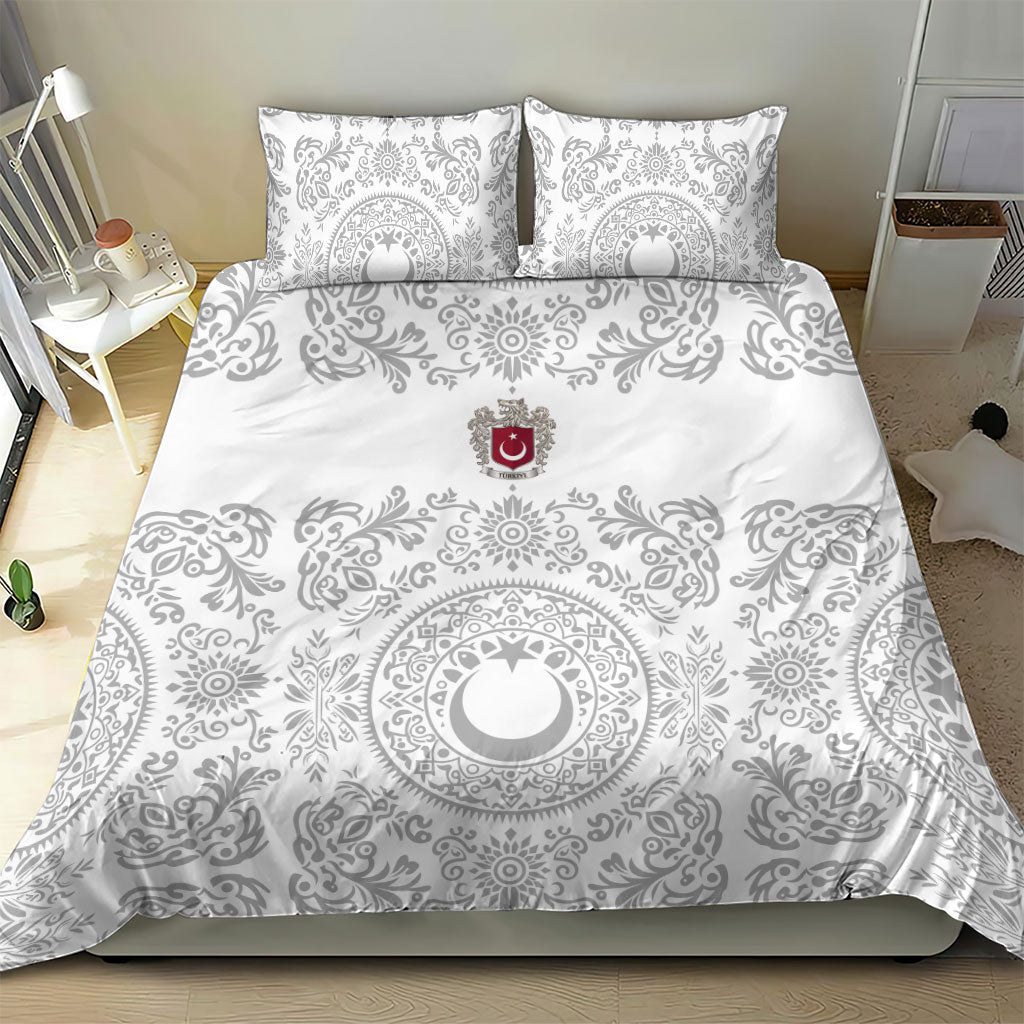 World Football 2026 Turkey Bedding Set Crescent Stars Ottoman Baroque White Version