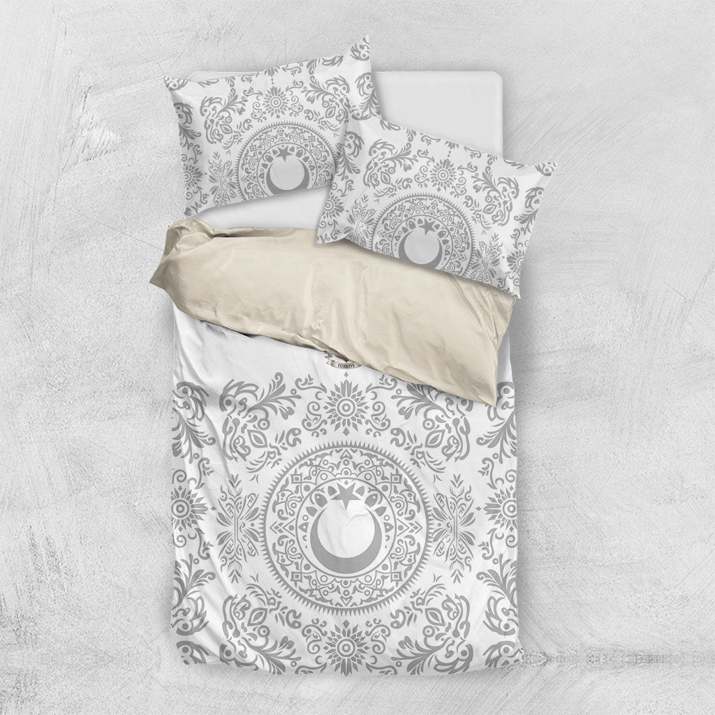 World Football 2026 Turkey Bedding Set Crescent Stars Ottoman Baroque White Version