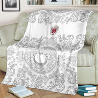 World Football 2026 Turkey Blanket Crescent Stars Ottoman Baroque White Version