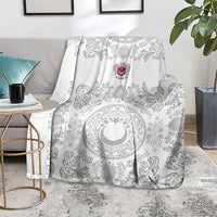 World Football 2026 Turkey Blanket Crescent Stars Ottoman Baroque White Version