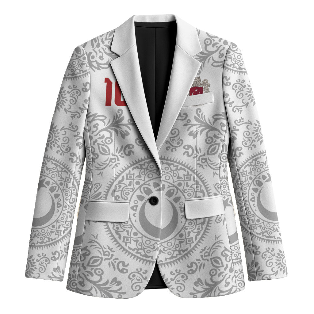Custom World Football 2026 Turkey Blazer Crescent Stars Ottoman Baroque White Version