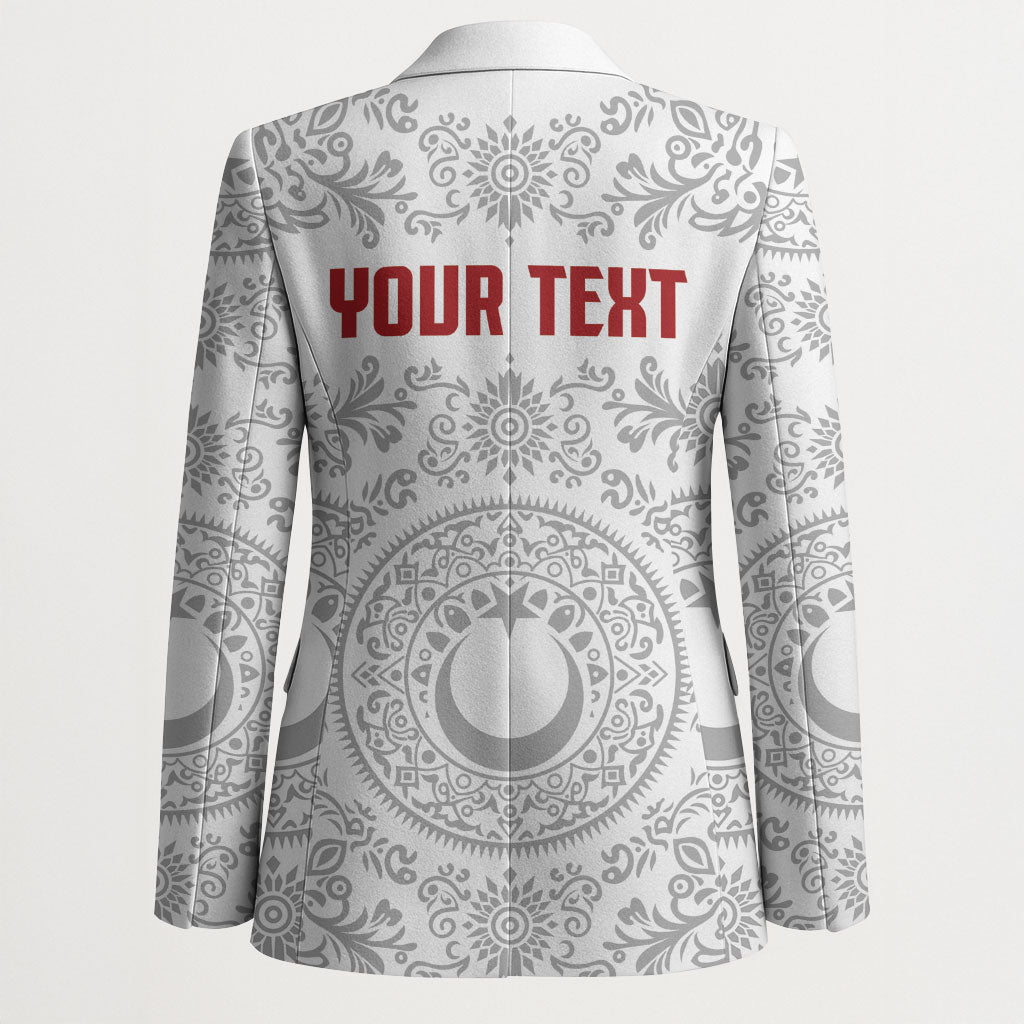 Custom World Football 2026 Turkey Blazer Crescent Stars Ottoman Baroque White Version