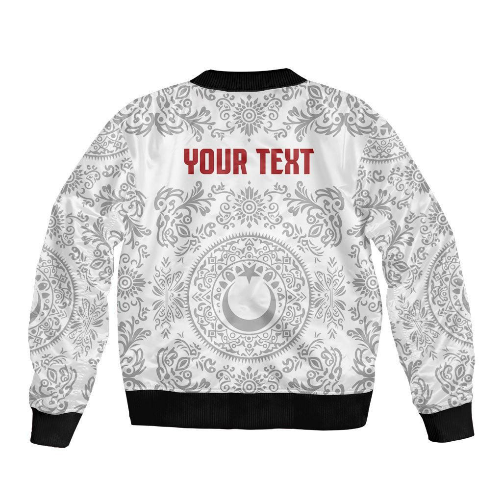 Custom World Football 2026 Turkey Bomber Jacket Crescent Stars Ottoman Baroque White Version