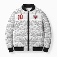 Custom World Football 2026 Turkey Bomber Puffer Jacket Crescent Stars Ottoman Baroque White Version
