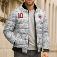Custom World Football 2026 Turkey Bomber Puffer Jacket Crescent Stars Ottoman Baroque White Version