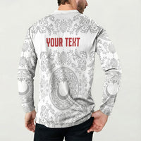 Custom World Football 2026 Turkey Button Sweatshirt Crescent Stars Ottoman Baroque White Version