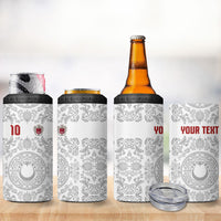 Custom World Football 2026 Turkey 4 in 1 Can Cooler Tumbler Crescent Stars Ottoman Baroque White Version