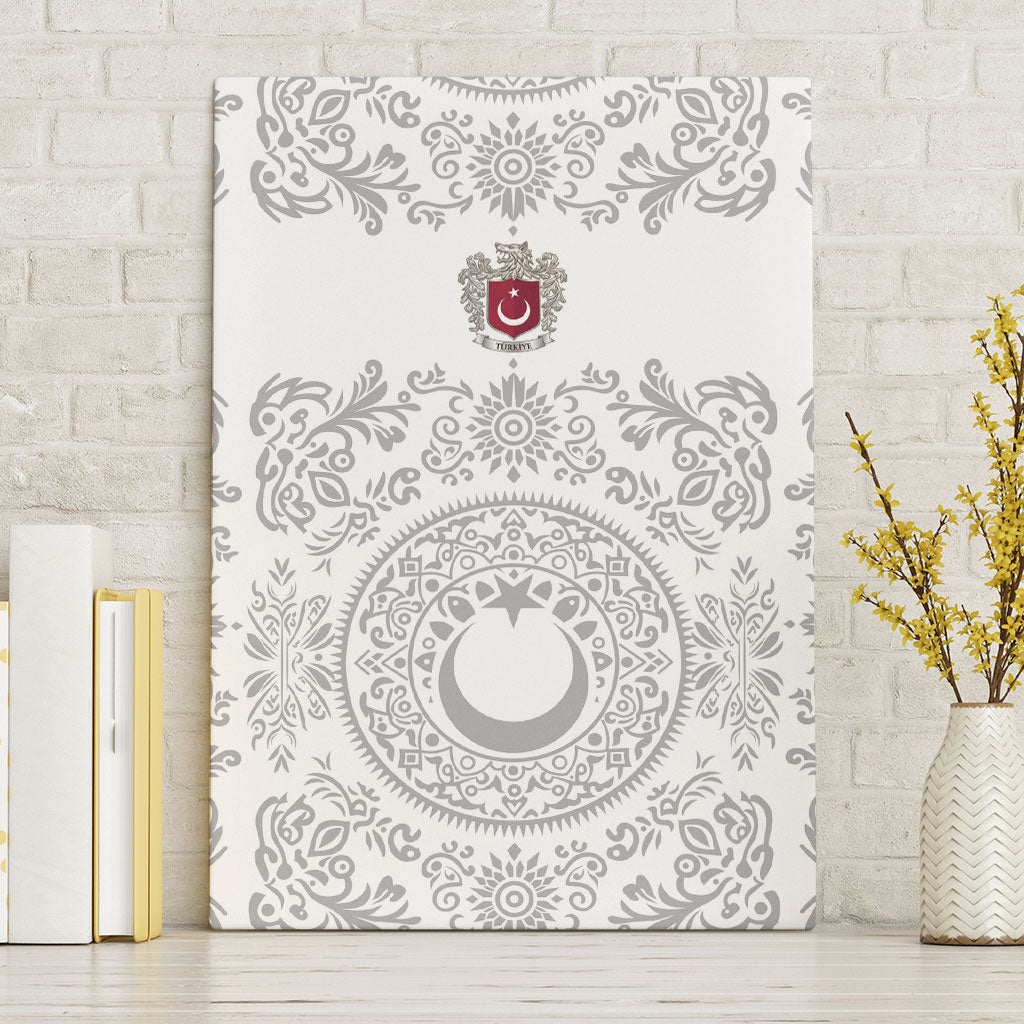 World Football 2026 Turkey Canvas Wall Art Crescent Stars Ottoman Baroque White Version