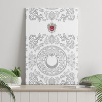 World Football 2026 Turkey Canvas Wall Art Crescent Stars Ottoman Baroque White Version