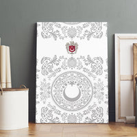 World Football 2026 Turkey Canvas Wall Art Crescent Stars Ottoman Baroque White Version