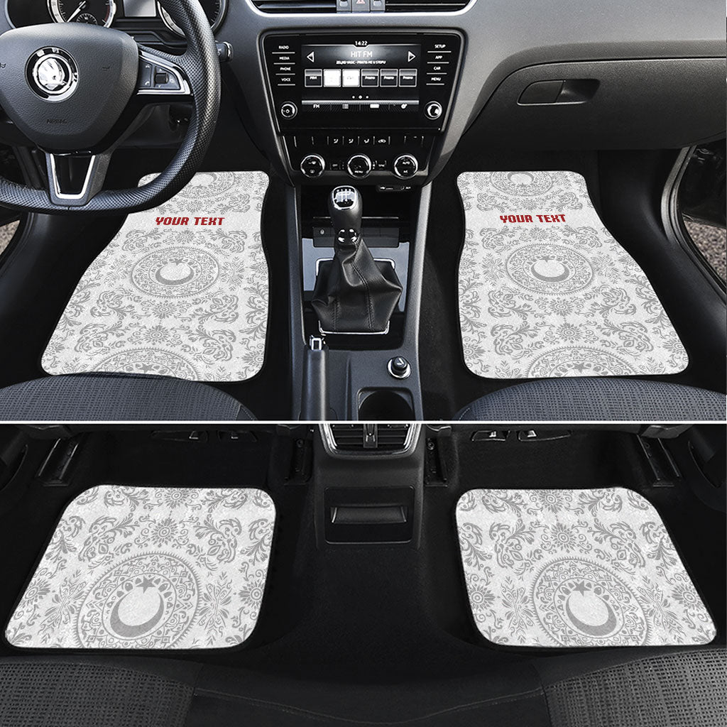 Custom World Football 2026 Turkey Car Mats Crescent Stars Ottoman Baroque White Version