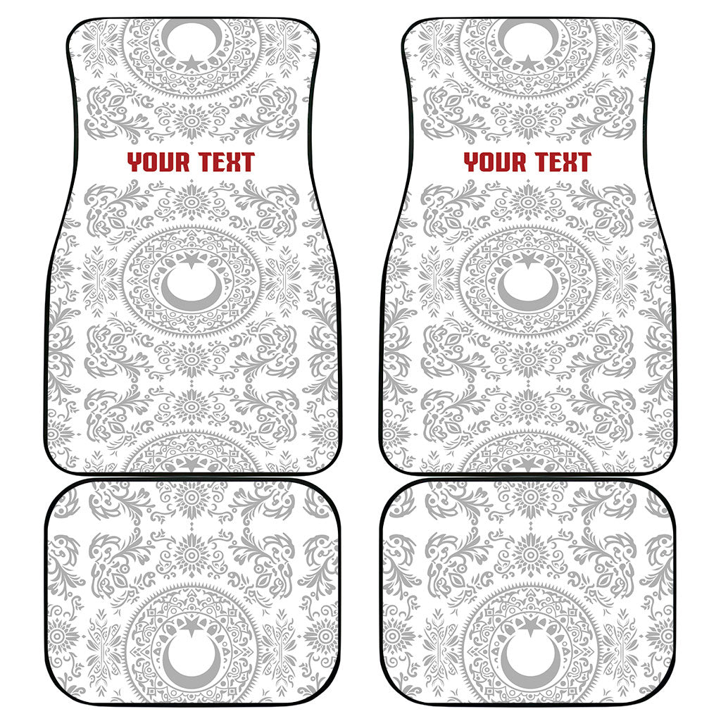 Custom World Football 2026 Turkey Car Mats Crescent Stars Ottoman Baroque White Version