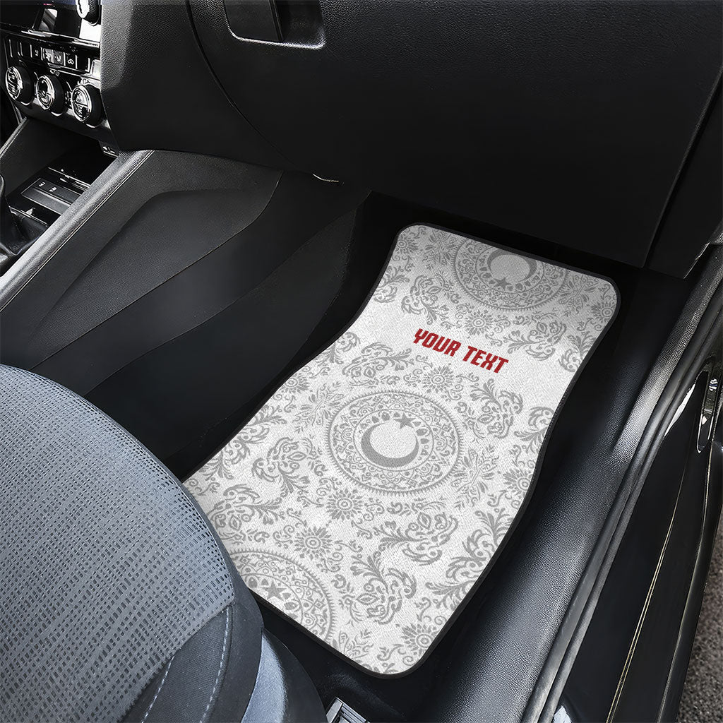 Custom World Football 2026 Turkey Car Mats Crescent Stars Ottoman Baroque White Version