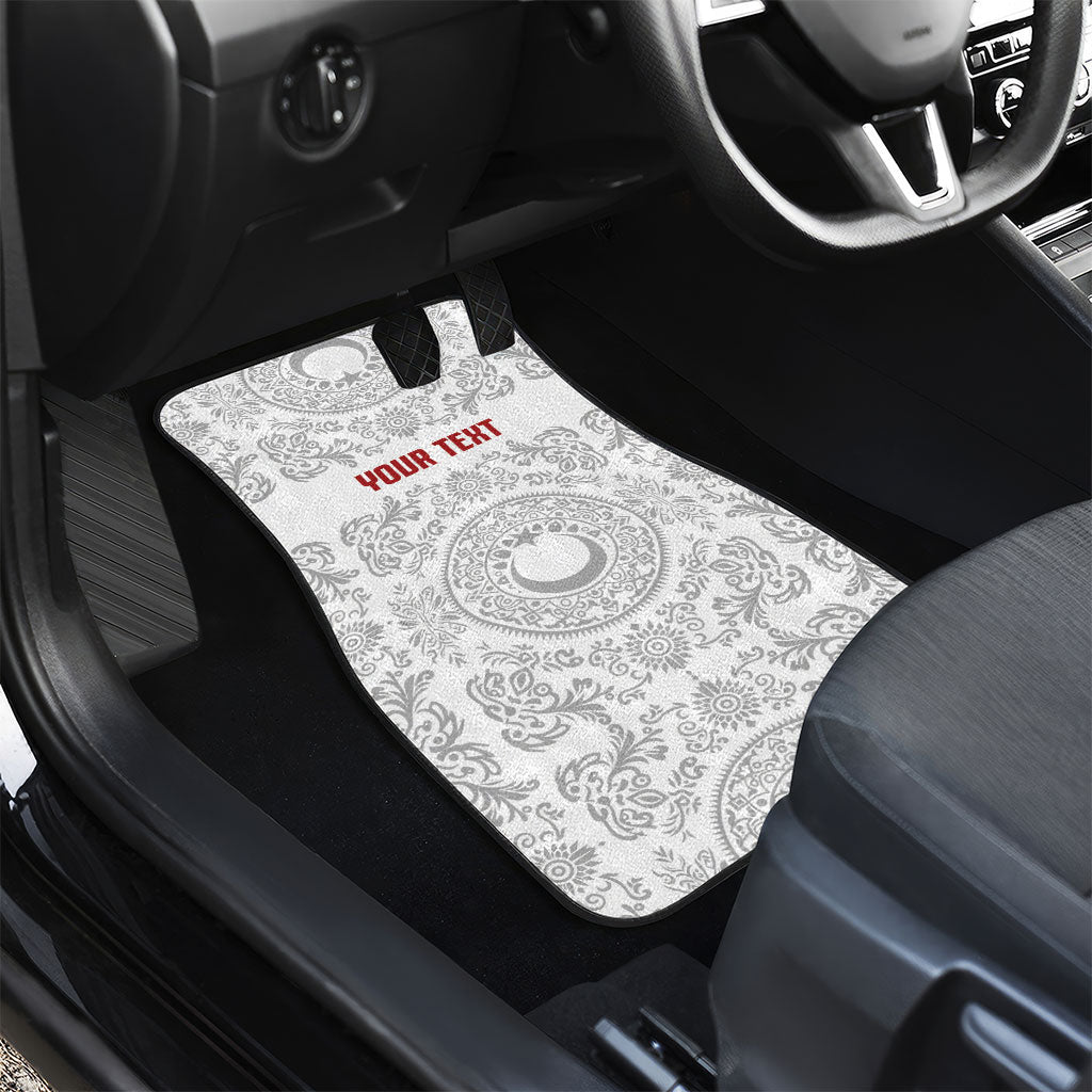 Custom World Football 2026 Turkey Car Mats Crescent Stars Ottoman Baroque White Version