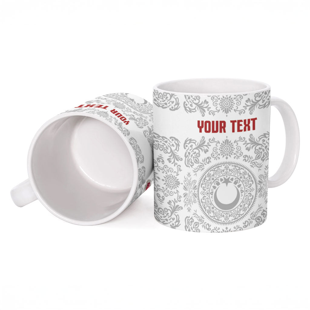 Custom World Football 2026 Turkey Ceramic Mug Crescent Stars Ottoman Baroque White Version