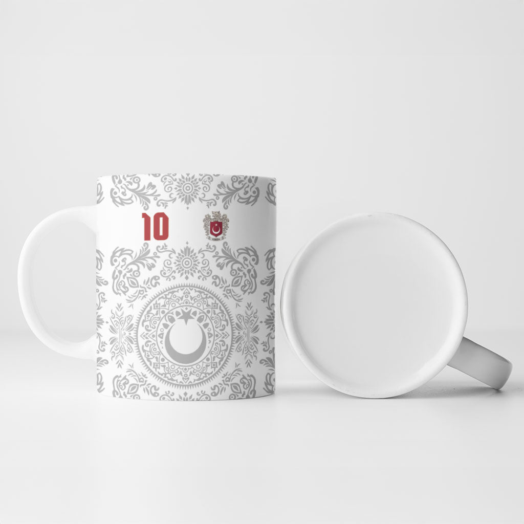 Custom World Football 2026 Turkey Ceramic Mug Crescent Stars Ottoman Baroque White Version