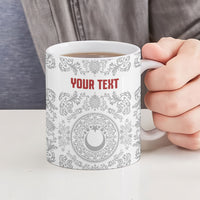 Custom World Football 2026 Turkey Ceramic Mug Crescent Stars Ottoman Baroque White Version