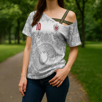 Custom World Football 2026 Turkey Cross Shoulder Shirt Crescent Stars Ottoman Baroque White Version