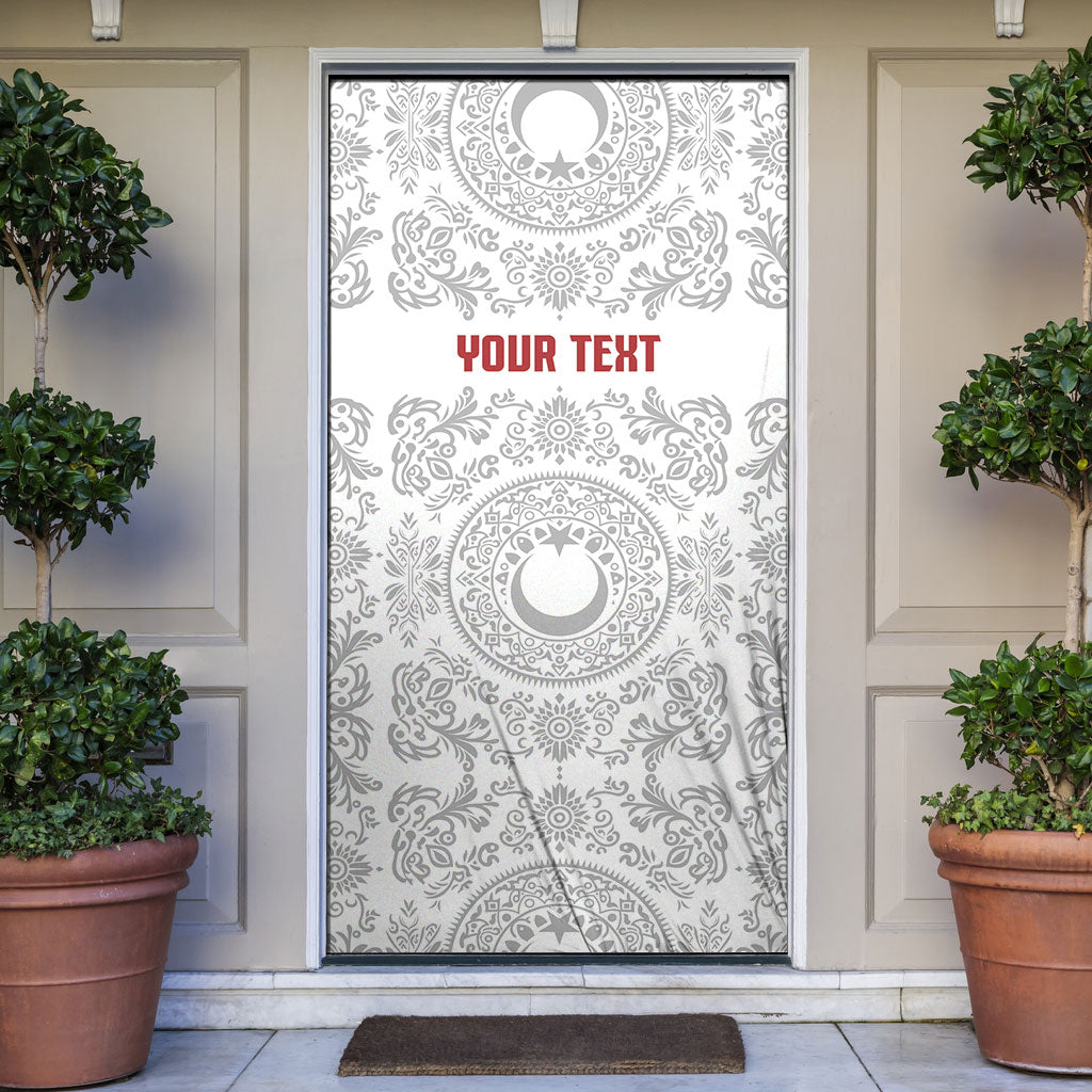 Custom World Football 2026 Turkey Door Cover Crescent Stars Ottoman Baroque White Version