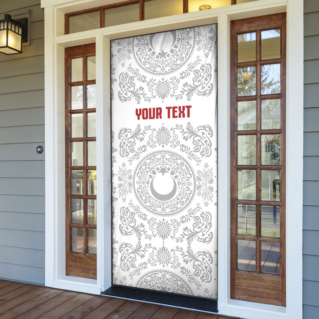 Custom World Football 2026 Turkey Door Cover Crescent Stars Ottoman Baroque White Version
